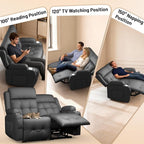 Reclining Loveseat with Pebble Texture Fabric, Loveseat Recliner with USB/Type - Image 2