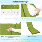 2 Pcs Outdoor Chaise Lounge Cushion 72" x 21" x 3", 4-Section Folding Patio - Image 7