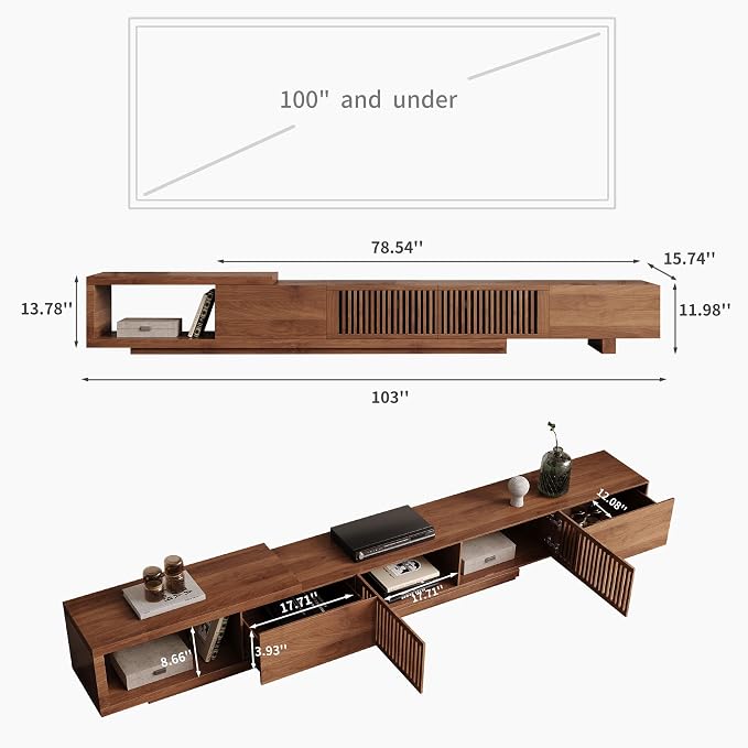 Adjustable Length 78"-103" TV Stand - Image 2