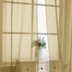 Gold Sheer Curtains 63 Inches Long 2 Panels - Image 5