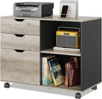 DEVAISE 3-Drawer Wood File Cabinet, Mobile Lateral Filing Cabinet, Printer Stand by DEVAISE