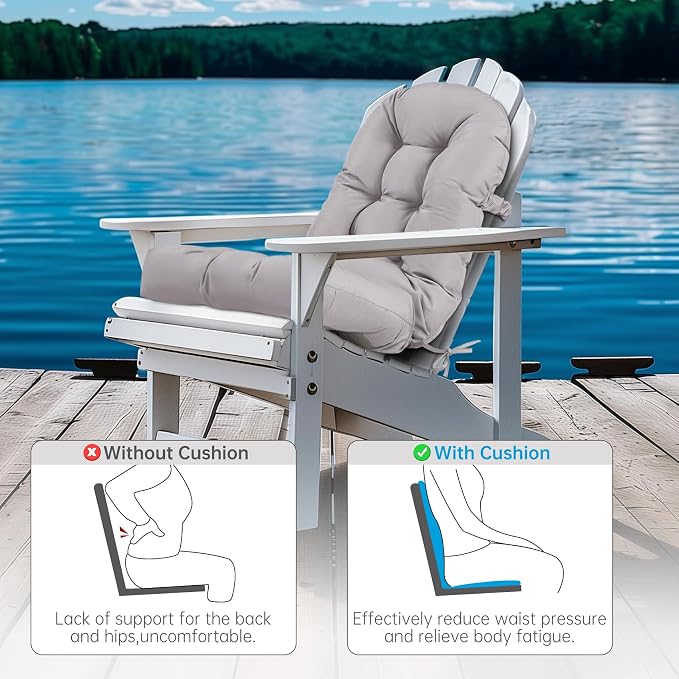 Adirondack Chair Cushion Tufted Waterproof Outdoor Rocking Chair Cushions - Image 4