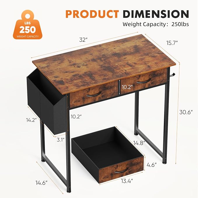 Sweetcrispy 32 Inch Small Computer Desk - Image 3