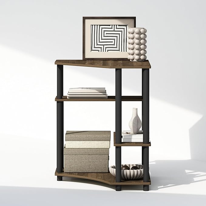 Furinno Turn-N-Tube Storage Shelves, 4-Tier Corner Shelf, Toolless Assembly - Image 5