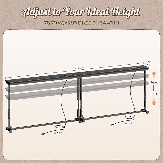 Huuger 78.7 Inch Behind Couch Table - Image 2