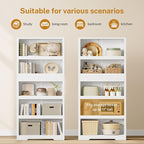 TEENFON 64.2" Bookcase, 5-Tier Open Bookshelves and Bookshelf, Freestanding - Image 5