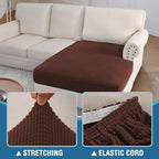 H.VERSAILTEX Sectional Couch Covers 1 Piece Chaise Slipcover L Shape Separate - Image 6