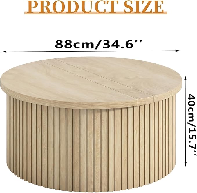 Fsbecl Fluted Lift Top Coffee Table - Image 2