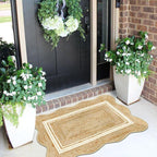 Front Door Rug - 2x3 Jute-Look Doormat Indoor Outdoor Entrance | Washable - Image 4