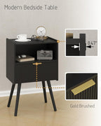 JOONEE Black Nightstand, Modern Bedside Table - Image 5