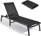 ONBRILL Aluminum Chaise Lounge Chair Outdoor, Foldable & Assembly Free Outdoor - Image 9