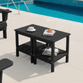 SERWALL 2-Tier HDPE Outdoor Side Tables Set of 2, Weatherproof Rectangular by SERWALL