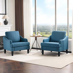 VINGLI Linen Fabric Accent Chairs Set of 2, Comfy Sofa Chair Living Room by VINGLI