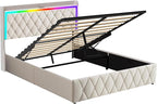 Modern Multi-Color LED Light Full Bed Frame - Image 9