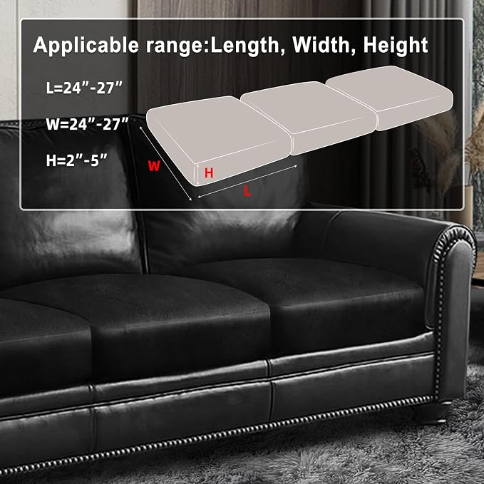 ANARACHON Leather Look Couch Cushion Covers Sofa Seat Slipcovers Sets Couches - Image 3