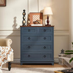 Joaxswe Farmhouse 5 Drawer Dresser - Image 6