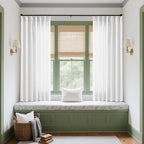 Snow White Pinch Pleated Linen Curtains 63 Inch Length 2 Panels | - Image 6