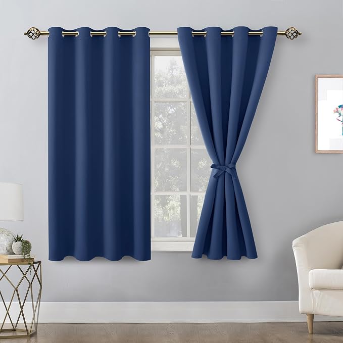 Blackout Curtains for Bedroom, 2 Drape Panels, 52 x 45 Inch | Thermal Insulated - Image 8