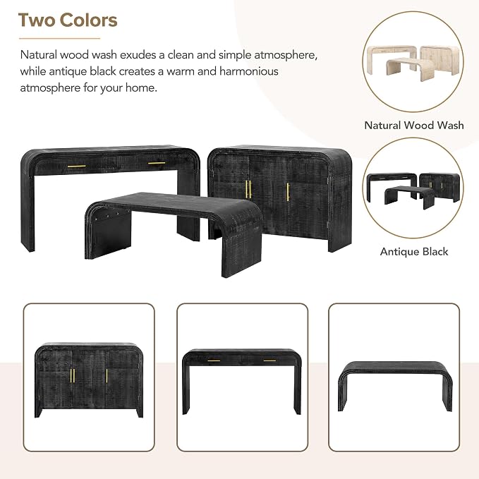 Retro Silhouette Sectional 3-Piece Set Containing Sideboard, Console Table and - Image 7