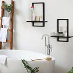 PHOENANCEE Square Floating Shelves, Wall Plants Holder, Bathroom Wall Decor - Image 5