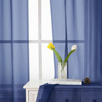Royal Blue Sheer Curtains 90 Inches Long 2 Panels, Living Room Curtains - Image 7