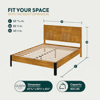 Bme Trapeze Queen Bed Frame – Modern Solid Wood Bed - Image 2