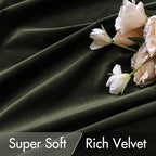 MIULEE Velvet Curtains 52x108 inches 2 Panels Olive Blackout Curtains | Luxury - Image 4