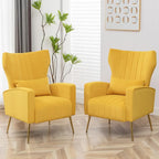 Modern Accent Chairs Set of 2, Comfy Wingback Armchair by YUUIJOAA