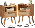 Lerliuo Rattan Nightstands Set of 2 by Lerliuo