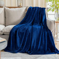 Classic Blue Fleece Plush Throw Blanket 50"x60"for Couch Fuzzy Cozy Flannel | by JIAHANNHA