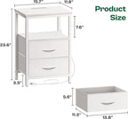 Huuger Night Stand with Charger Station and LED Lights, 2 Drawer Nightstand - Image 3
