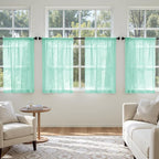 MIULEE Aqua Sheer Curtains 63 Inches Long 4 Panels 42 x 63 Inches | Light - Image 4