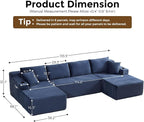 133" Oversized Cloud Boneless Sofa Couch - Image 2