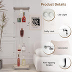 Glass Display Cabinet with LED Light and Lock, 4-Shelf Curio Cabinets with 5mm - Image 3