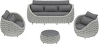 TWT Outdoor Patio Furniture Set, 5 Pieces Aluminum Sectional Sofa, Metal Patio - Image 10