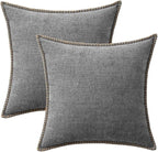 MIULEE Decorative Couch Throw Pillow Covers 16x16 Inch Dark Gray 2 Pack | - Image 6