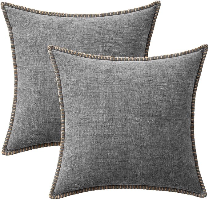 MIULEE Decorative Couch Throw Pillow Covers 20x20 Inch Dark Gray 2 Pack | - Image 6