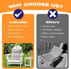 Unimatta Sunbrella Outdoor High Back Chair Cushion Seat Pads, 44 x 21 Inch - Image 7
