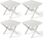 SERWALL Folding Outdoor Side Table Set of 4, Small Adirondack Side Table by SERWALL