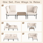 5 in 1 Modular Patio Furniture Set, 3 Piece Aluminum Convertible Outdoor - Image 4