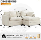 76'' Cloud Deep Seat Loveseat, Upholstered Chenille Modular 2-Seats Sectional - Image 2