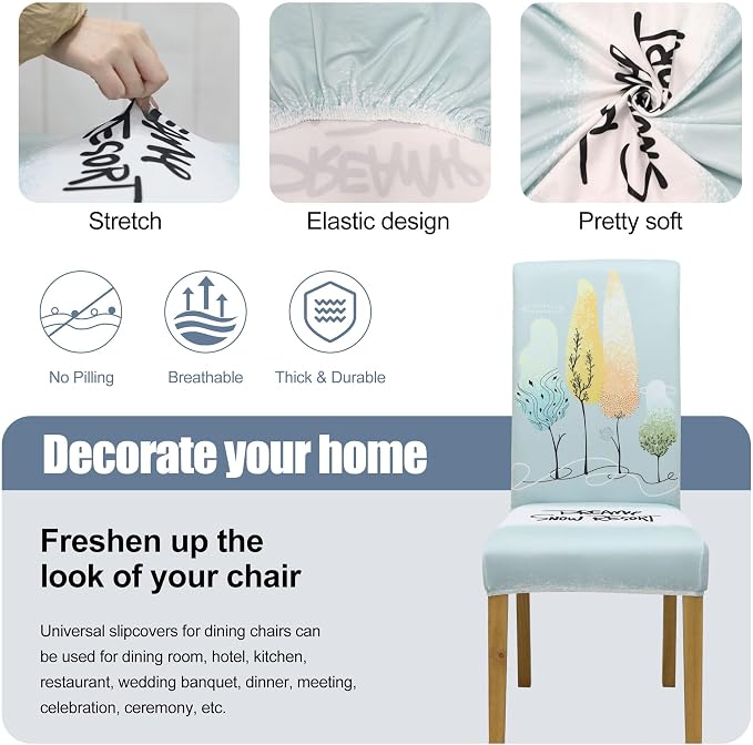 BIETYONE Stretch Dining Chair Covers Set of 4, Soft Removable Washable Kitchen - Image 3