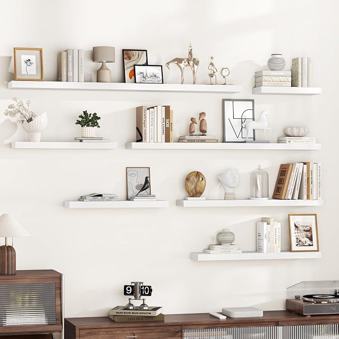 Fun Memories 16 Inch Floating Shelves Wall-Mounted, Engineered Wood Wall Shelves - Image 6