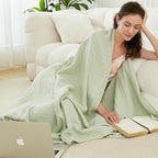 EMME Muslin Blankets for Adults Throw Blanket for Couch Breathable Gauze Soft - Image 5