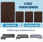 Water Repellent L Shaped Couch Covers, Sofa Seat Cushion Slipcovers, Stretch - Image 7