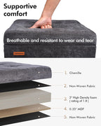 ABHENG Chenille Cover Steel Frame Ottoman - Image 5
