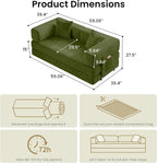 Convertible Floor Sofa Bed | 59’’ Folding Futon Sofa - Image 2