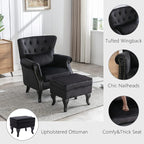 Mid Century Modern Accent Chair Upholstered Armchair Comfy Velvet Tufted - Image 3