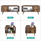 ZenStyle Mid Century Modern Coffee Table, Wooden Retro Coffee Table - Image 6