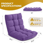 Folding Floor Gaming Chair, Adjustable 14-Position Backrest, 6-Inch Thick - Image 3